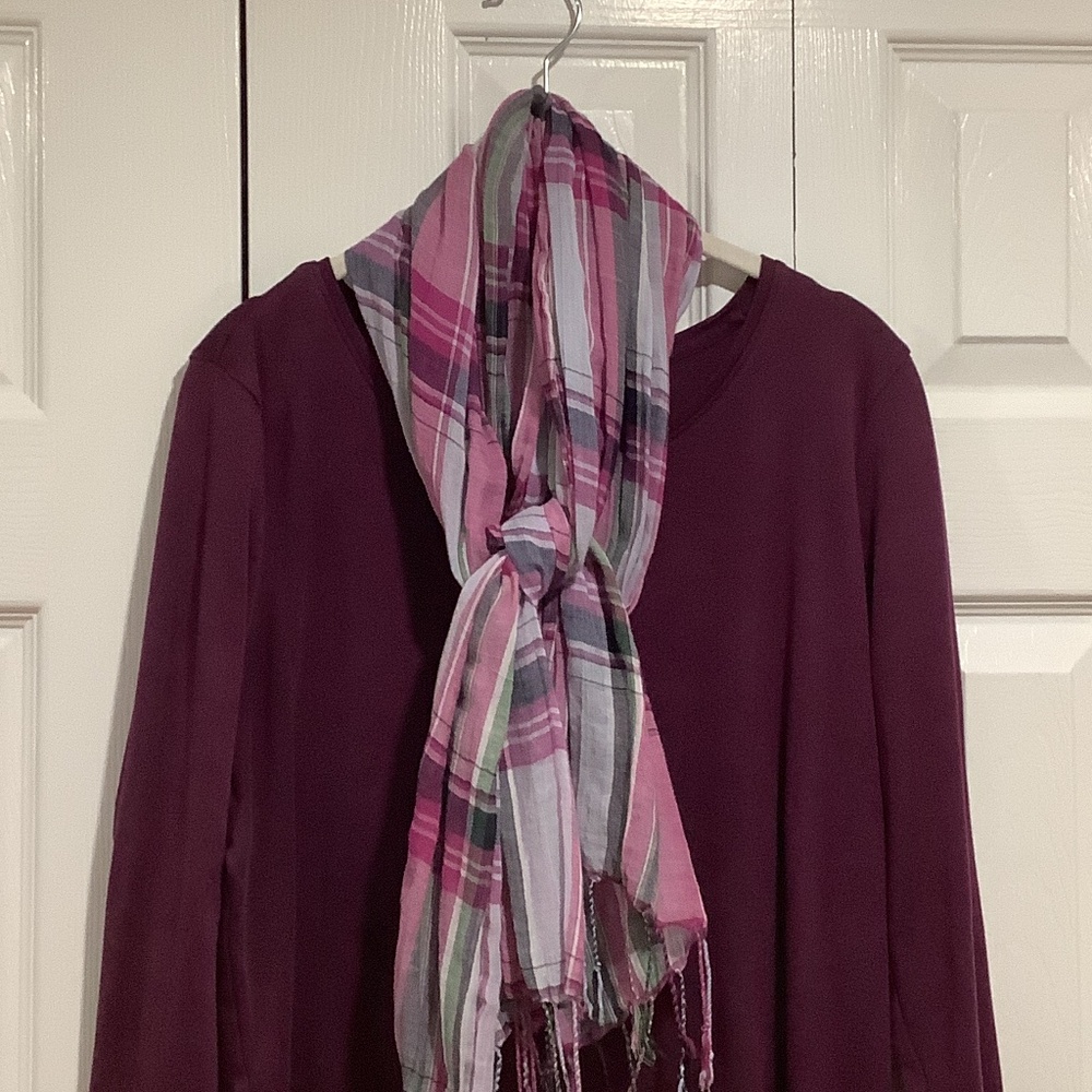 LL Bean lightweight plaid scarf